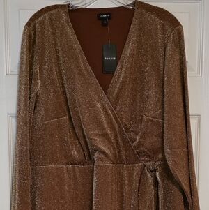 Torrid Midi Glitter Knit Surplice Slit Tie Dress (NWT)